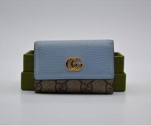 Porte-Clés Gg Marmont Cuir Bleu Pastel