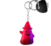 Porte-clés Ghost - Pendentif spectre LED lumineux - Charm phosphorescent à piles - Porte-clé d'Halloween polyvalent - Accessoire unisexe pour motos S