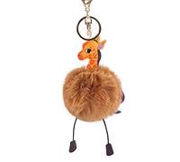 Porte-clés girafe en fausse fourrure avec pompon en forme de boule et pompon - Excellente qualité et populaire, taille M, autres pierres précieuses, conforme à l'image., M