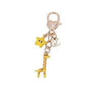 Porte-clés girafe et carrousel en métal robuste fabriqué à partir d'alliage, taille compacte pour transporter et offrir des bagues sur le thème des animaux, girafe, taille unique