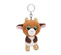 Porte-clés GLUBSCHIS Chèvre Zoggy 9 cm Marron - Pendentif Animal avec Anneau métallique pour accrocher aux clés, à la Corde, au Sac et Plus Encore