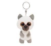 NICI Porte-clés GLUBSCHIS Lémur King Lou 9cm Blanc - Pendentif Animal avec Anneau métallique pour accrocher aux clés, à la Corde, au Sac et Plus Encore