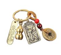 porte-clés, Gourde En Laiton Du Zodiaque De Style Chinois, Porte-clés Argent Des Cinq Empereurs, Pendentif Fengshui Métal, Clé Voiture Couple