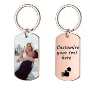 Porte-clés gravé au laser avec texte personnalisé et message,1-10 pièces,Cadeau familial pour la famille et les proches - Anneau à clés customisé avec gravure - Chaîne à clés pour offrir en présent