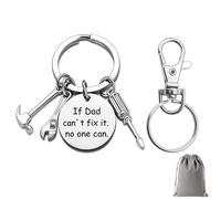 Porte-clés gravé pour papa « Si papa ne peut pas le réparer, personne ne peut le réparer, cadeau de fête des pères, cadeau personnalisé de fille ou de fils, porte-clés outil pour papa, Silbrig, taille
