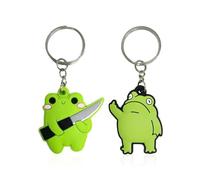 Porte-Clés Grenouille 2 Pièces, Porte-Clés Personnalisés Créatifs, Porte-Clés Verts De Dessin Animé Mignon, Breloques De Sac Mignonnes, Porte-Clés Intéressants