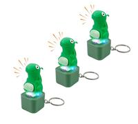 Porte-clés grenouille avec bouton sonore, porte-clés lézard pour enfants avec lumières colorées et bouton sonore, pendentif de clé, petit canard jaune, porte-clés amusant de voiture pour soulager le