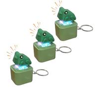 Porte-clés grenouille avec bouton sonore, porte-clés lézard pour enfants avec lumières colorées et bouton sonore, porte-clés petit canard jaune, porte-clés amusant pour soulager le stress (R)