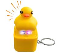 Porte-clés grenouille avec bouton sonore, porte-clés lézard pour enfants avec lumières colorées et bouton sonore, pendentif de clé, petit canard jaune, porte-clés amusant de voiture pour soulager le