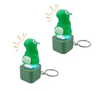 Porte-clés grenouille avec bouton sonore, porte-clés lézard pour enfants avec lumières colorées et bouton sonore, pendentif de clé, petit canard jaune, porte-clés amusant de voiture pour soulager le