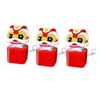 Porte-Clés Grenouille Coassante Clavier de Canard Mignon Porte-clés avec Bouton Sonore Lumières Colorées Jouet Anti-Stress coassante Fidget Toy pour Adultes (Lion*3)