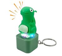 Porte-Clés Grenouille Coassante Clavier de Canard Mignon Porte-clés avec Bouton Sonore Lumières Colorées Jouet Anti-Stress coassante Fidget Toy pour Adultes (Lézard)