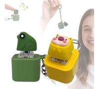 Porte-clés Grenouille coassante Rechargeable, Jouet Anti-anxiété avec Son et lumières colorées, Grenouilles, cochons et Canards, Amusant et Portable for Adultes(Pig+Frog)