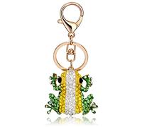 Porte-clés grenouille pour femme, Porte-clés grenouille mignonne pour filles, Porte-clés grenouille drôle, Porte-clés Grenouille verte punk, Porte-clés animal grenouille en strass scintillant