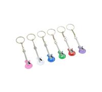 Porte-clés Guitare,6 Pièces Mode Métal Porte-clés Guitare, Porte-clés Rock, Pendentif Clé Chaîne De Voiture Porte-clés pour les guitaristes et les passionnés de musique