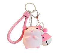 Porte-clés Hamster De Dessin Animé - Figurine Colorée En Émail PVC, Mini Bijoux De Charme De Sac, Pendentif Animal Mignon | Accessoire Souris Douce, Cadeau Pour , Femmes, Filles, Fête Scolaire,