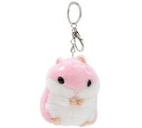 Porte-clés hamster en peluche - Adorable porte-clés en fourrure synthétique - Accessoire de poupée d'animaux confortable - Petite figurine de créature faite à la main - Pendentif en tissu doux - Orna