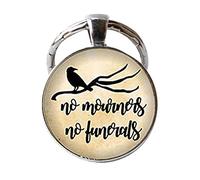 Porte-clés Handmad No Mourners No Funerals - Six of Crows Lover Reader - Bijoux, 25, Verre Alliage d'acier Verre Argenté