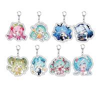 Porte-clés HatsuneMikus 8 Pièces HatsuneMikus Chibi Figure Pendentif Chaîne En Acrylique Figurine Mignonnes Bijoux
