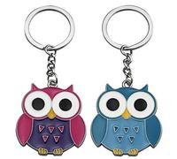 Porte Clés Haute Qualité Hibou Métal Porte Clés Décor Chouette Sac Porte Clés Hibou Rouge Métal Porte Clés Hibou Dessin Animé Métal Pendentif Porte Clés Hiboux 2 PCS pour Décoration Bureau à Domicile