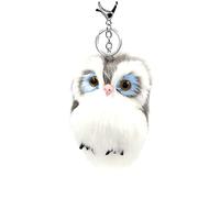 Porte-clés Hibou en Peluche, Fausse Fourrure, Porte-clés Animal Mignon, Pendentif de Sac à Main