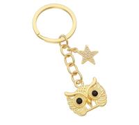 Porte-Clés Hibou - Porte-Cléf Étoile à Strass et Charme de Sac pour Femmes avec Gemme Noire, Cadeaux de Porte-Clé Mignons pour Chercheuses de Sagesse