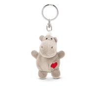 Porte-clés Hippopotame gris avec cœur 5cm
