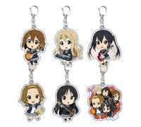 Porte-clés HirasawaYui Chibi Figure Pendentif Chaîne en Acrylique Figurine Mignonnes Bijoux - Multicolore, 6 Pièces