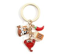 Porte Clés Homard De Dessin Animé Avec Pendentifs Chat, Bière Et Poivre. Design Mignon, Idéal Pour Offrir à Vos Amis, Camarades De Classe Et Famille