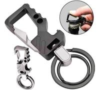 Porte-clés homme en métal avec décapsuleur, longueur 8,5 cm - largeur 2,5 cm