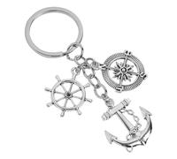 Porte-clés homme Thématiques Nautiques - clés ancre boussole, gouvernail, nautique, voile, Idéal pour les Amateurs de Voile et de Navigation
