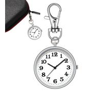 Porte-clés Horloge - Montre Gousset en de métal | Montre de Poche Ronde à Clipser avec Boucle à clé | Durable pour clés, Sacs, Sacs à Dos | Design Vintage Classique | Porte-clés élégant pour