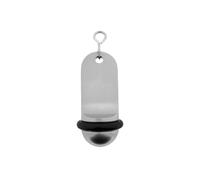 Porte-clés hôtel CombiCraft Midi Classic argent conçu en aluminium massif avec bague de butée en caoutchouc, 70 x 30 mm, porte-clés pour hôtel et plus