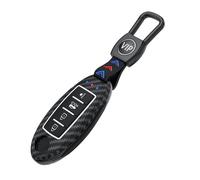 Porte-clés Housse de clé pour Nissan Sylphy 2012-2024 étui en Silicone avec Porte-clés, Anti-Rayures et Antichoc,Carbon Texture-Type B