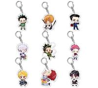 Porte-clés HunterxHunter Anime Chaîne HunterxHunter Figurines Mignonnes - Acryl Multicolor 9 Pieces