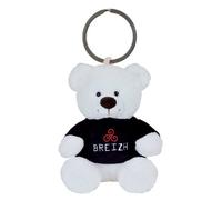 Porte-clés - I LOVE BREIZH - Ours Breton - Peluche douce - Mousqueton en métal - Mixte