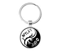 Porte-clés « I Love Judo » tendance - Pour femme et homme - Pour le judo - Karaté - DIY - Porte-clés en verre photo, blanc, L