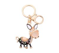 Porte-clés œil de chat incrusté d'âne mignon - Accessoire de voiture - Petit cadeau, Noir , taille unique