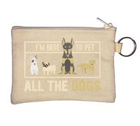 Porte-clés I'm here to Pet All The Dogs Beige