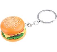 Porte-clés imitation cheeseburger pour femme et homme, pendentif hamburger fait à la main, bijoux à accrocher sur un sac, porte-clés fantaisie pour femme, accessoires porte-clés, porte-clés et
