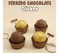 Porte-clés imprimé en 3D en forme de gâteau au chocolat, pendentif anti-stress, breloque clic du bout des doigts, cadeau d'Halloween, cadeau de Noël, décoration de fête, breloque de sac à dos or,Choco
