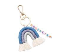 Porte-clés initial arc-en-ciel en alliage métallique avec breloque à franges pour sacs, téléphones, cadeaux (118 pouces) porte-clés arc-en-ciel personnalisés