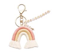 Porte-clés initial arc-en-ciel en alliage métallique avec breloque à franges pour sacs, téléphones, cadeaux (118 pouces) porte-clés arc-en-ciel personnalisés