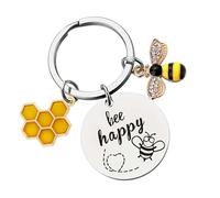 Porte-clés inspirant en forme d'abeille - Porte-clés abeille, porte-clés en forme d'abeille, porte-clés en forme d'abeille mignon, porte-clés abeille, cadeau pour homme, femme, garçon, fille, sac à