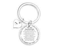 Porte-clés inspirant pour fille de la part de maman, papa, remise de diplôme, Noël, anniversaire pour femme et adulte