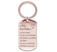 Porte-clés inspirant « You Are Enough » - Cadeau réconfortant pour la santé mentale pour homme et femme (noir), rose gold, 1.1 x 1.97 x 0.2 in