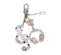 Porte-clés inspiré de notes de musique à pois, breloque avec rayures et étoiles, décoration pour sacs, accessoires, porte-clés musical à rayures étoiles