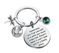 Porte-clés inspiré de Sasenach Ou- Lander Jewelry Sassenach Scottish Ou- Lander Cadeau Paretimes You Find Yourself On a Path You Never Expected, 3.0cm, Acier inoxydable