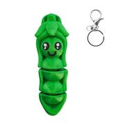 Porte-clés interactif en forme de gousses de pois - Porte-clés flexible et amovible - Cadeau fantaisie - Pour la maison et le bureau