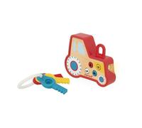 Janod Sound and Light Tractor Keychain jouet d’activité en bois 18m+ 1 pcs